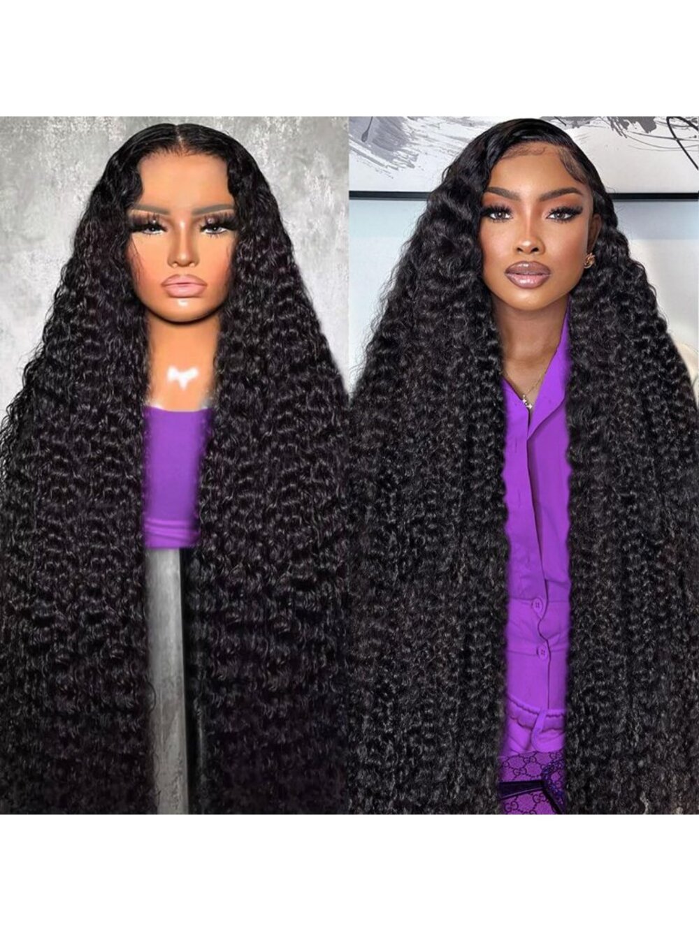 13x6 Deep Wave Lace Front Wigs Human Hair Glueless Wig 200 Density 30 Inch